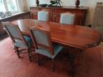 ettafel in massief kerselaar met 8 stoelen, Antiek en Kunst, Ophalen
