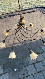 Set koperen lusters 2 x 3 lampen en 1 x 8 lampen. Bieden, Ophalen, Gebruikt