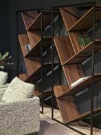 boekenrek smoked walnut 100x40x190H €500/st, Ophalen, Zo goed als nieuw, Eikenhout