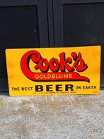 Vintage USA tinplate, reclamebord, tin sign Cook's Beer🍺, Verzamelen, Ophalen of Verzenden, Gebruikt, Reclamebord
