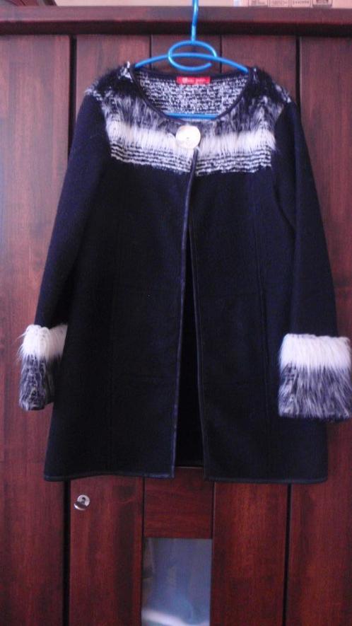 Zwart-witte wollen cardigan trui/vest - Olivier Philips, Kleding | Dames, Truien en Vesten, Zo goed als nieuw, Zwart, Ophalen