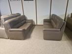 TAUPE BUFFELLEDEREN SALON 3 EN 3 ZIT, Ophalen, Gebruikt, Leer