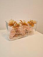 rechthoekige glazen vaas met glazen bloemen van Murano, Ophalen of Verzenden, Glas