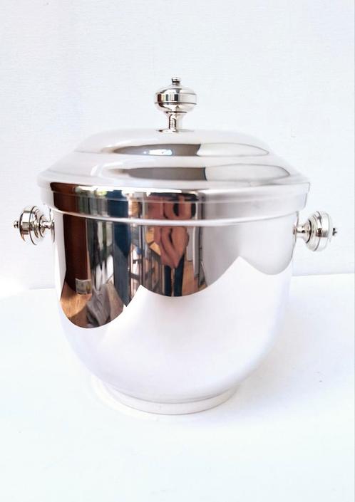 Verzilverde ijsemmer/icebucket Christofle 'Fleuron', Antiek en Kunst, Antiek | Zilver en Goud, Ophalen of Verzenden