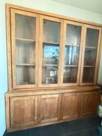 Buffetkast / vitrinekast teakhout, Huis en Inrichting, Kasten | Buffetkasten, Ophalen, Met plank(en), 200 cm of meer, 150 tot 200 cm