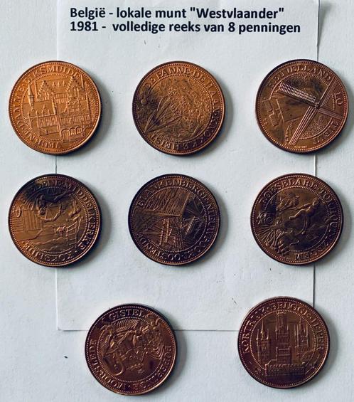 lokale munt "Westvlaander" - volledige reeks, Postzegels en Munten, Penningen en Medailles, Overige materialen, Verzenden