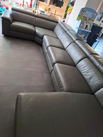 Divan en cuir gris antracite 10 places avec relax électrique beschikbaar voor biedingen