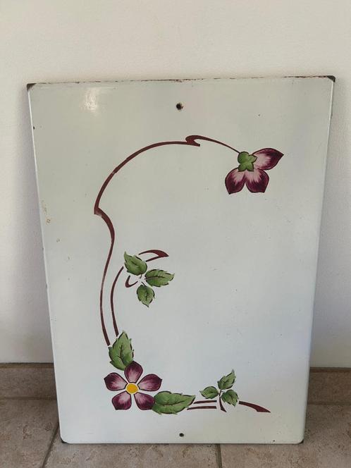 ART NOUVEAU emaille plaat, Antiek en Kunst, Kunst | Designobjecten, Ophalen of Verzenden