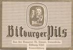 Oud bieretiket Duitsland #6702 Simonbräu Bitburg Eifel, Verzenden, Gebruikt, Overige typen, Overige merken