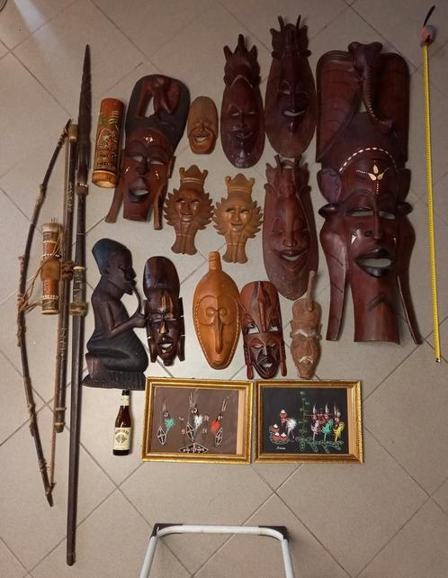 Afrikaanse houten maskers..., Antiquités & Art, Art | Art non-occidental, Enlèvement