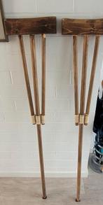 Beaux tabourets de marche anciens en bois, Enlèvement, Comme neuf