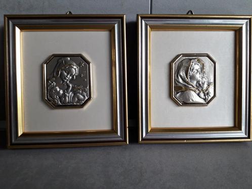 2 PETIT CADRES RELIGIEUX EN ARGENT, Antiek en Kunst, Kunst | Overige Kunst, Ophalen of Verzenden