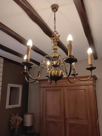 Lustre style hollandais à 6branches avec ampoules Led, Enlèvement, Utilisé
