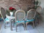 Table en rotin et 6 chaises, Maison & Meubles, Osier ou Rotin, Comme neuf, Enlèvement, Cinq, Six Chaises ou plus