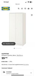 2 Kleerkast met 2 deuren, wit, 79x176 cm ikea, Huis en Inrichting, Ophalen, Nieuw