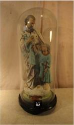 Belle statue « Joseph et Jésus » dans une cloche en verre, Enlèvement ou Envoi