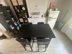 Hoge tafel + 4 stoelen, Ophalen, Zo goed als nieuw, Vier personen, Rechthoekig