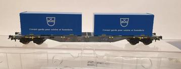Roco 67443 H0 Containertragwagen Bauart Sgnss der SBB, "VZUG, Neuf, Enlèvement ou Envoi, Wagon, Roco