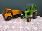 Vintage Metalen speelgoed tractor & kiepwagen – Rico Spanje, Ophalen, Gebruikt