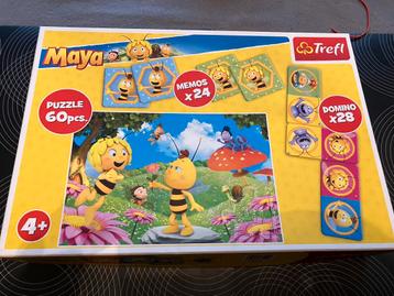 Boîte de jeux 3-en-1 Maya l’abeille (puzzle, memory, domino) beschikbaar voor biedingen