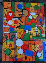 acryl op hard karton plaat.abstract.eigen origineel werk, Ophalen