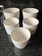 5 witte elho bloempotjes per stuk ook beige en grijs, Ophalen of Verzenden, Zo goed als nieuw