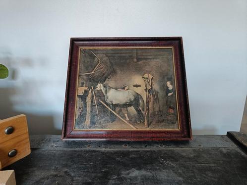 Schilderij: "Horse in a Stable" - Gerard ter Borch (kopie), Antiek en Kunst, Kunst | Schilderijen | Klassiek, Ophalen