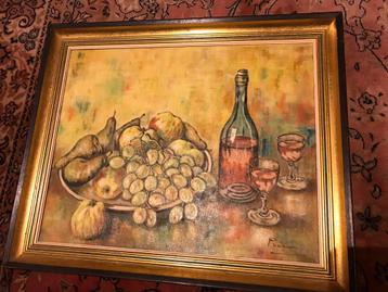 MOOİE SCHİLDERIJ OP DOEK İNGEKADERD  beschikbaar voor biedingen