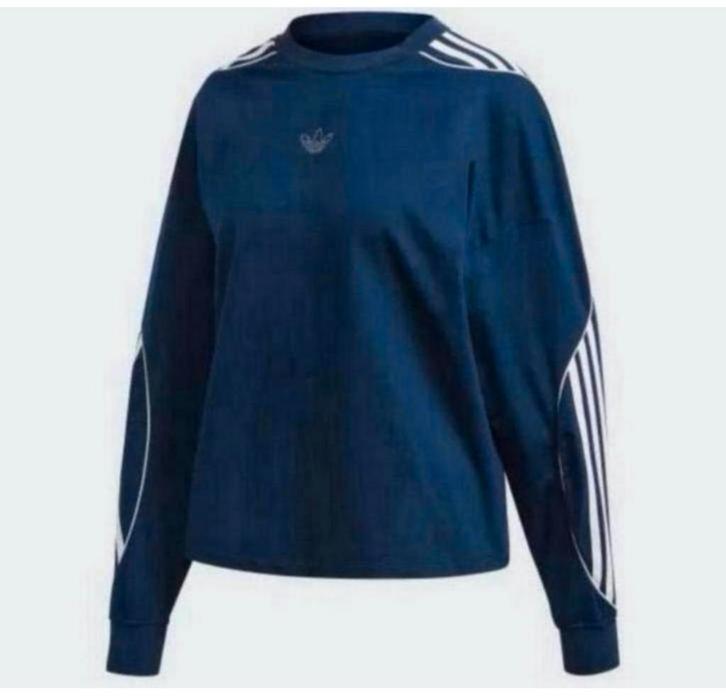 Adidas fm1934 dame dames sweater XS blauw met witte strepen, Kleding | Dames, Truien en Vesten, Zo goed als nieuw, Maat 34 (XS) of kleiner