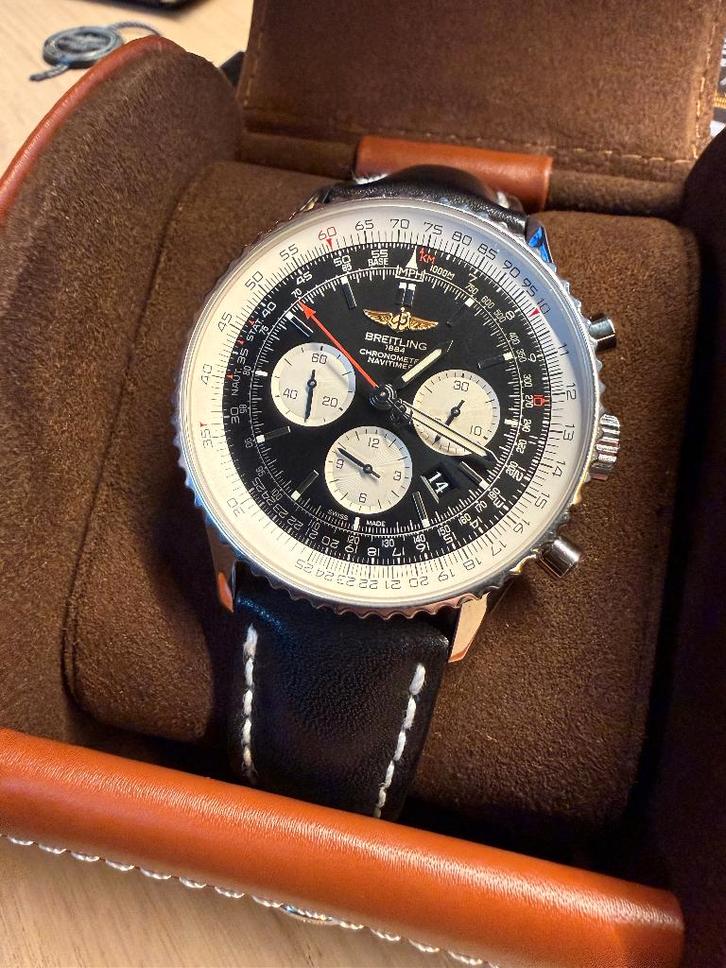 Breitling Navitimer 01 46mm - Complete set (Als nieuw!), Handtassen en Accessoires, Horloges | Heren, Zo goed als nieuw, Polshorloge