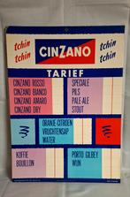 Liste de prix vintage Cinzano années 1960, Utilisé, Enlèvement ou Envoi, Panneau publicitaire