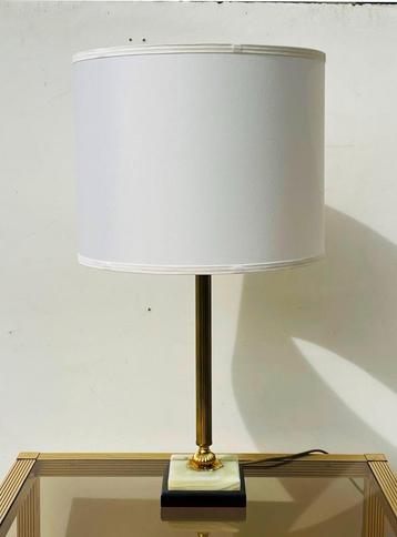 70s Vintage kolom messing & onyx lamp " Hollywood Regency 