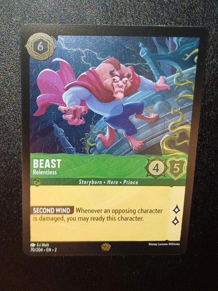 Lorcana: Beast Relentless 70/204 reverse Holofoil, Hobby en Vrije tijd, Verzamelkaartspellen | Overige, Ophalen of Verzenden