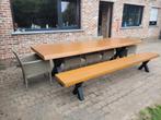 Massieve boomstamtafel 300cm + banken, Huis en Inrichting, Tafels | Eettafels, Ophalen, 100 tot 150 cm, Vijf personen of meer