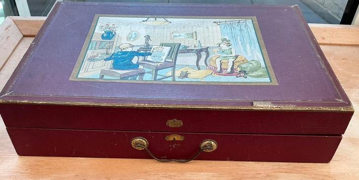 Antieke Franse Schilderskist Bourgeois Aîné Parijs ca. 1910, Antiek en Kunst, Antiek | Speelgoed, Ophalen of Verzenden