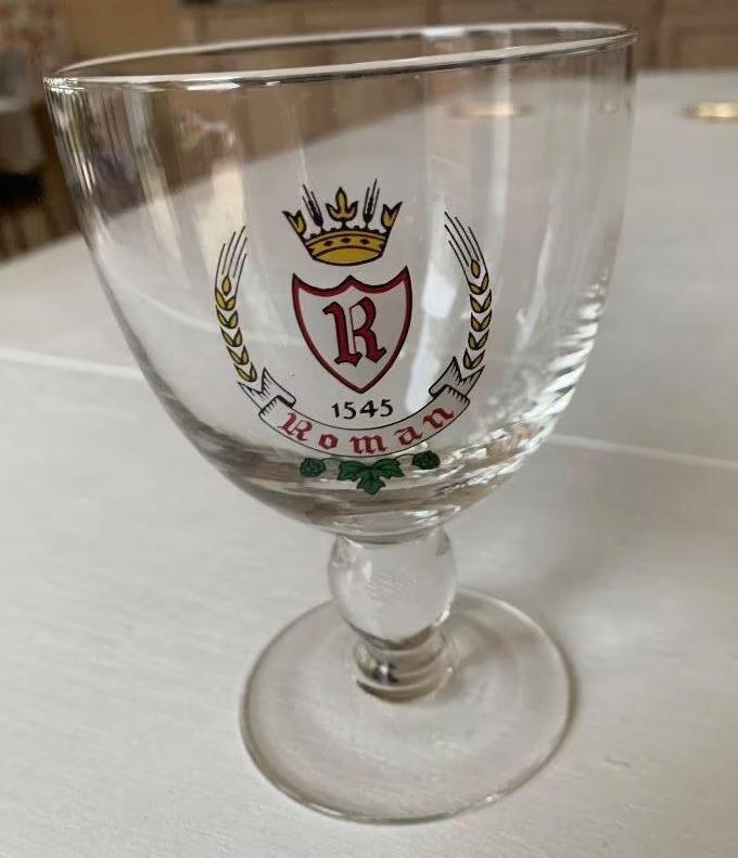 Vintage bierglas Roman, Verzamelen, Biermerken, Zo goed als nieuw, Glas of Glazen, Ophalen of Verzenden