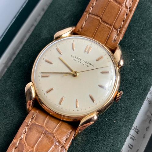 Ulysse Nardin horloge uit de jaren 50 - 18k roségoud, Handtassen en Accessoires, Horloges | Antiek, Goud, Ophalen of Verzenden