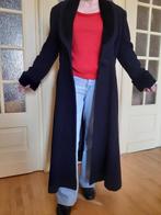 Manteau dame, noir, vintage, 38-40, laine et astrakan, Maat 38/40 (M), Zo goed als nieuw, Zwart, Ophalen
