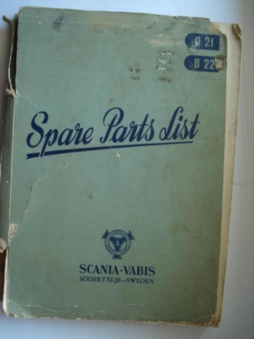 Scania-Vabis B 21/B 22 Spare Parts List 1947, Auto diversen, Handleidingen en Instructieboekjes, Verzenden