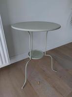 2 metalen bijzettafels, Huis en Inrichting, Tafels | Bijzettafels, Ophalen, Gebruikt, Rond