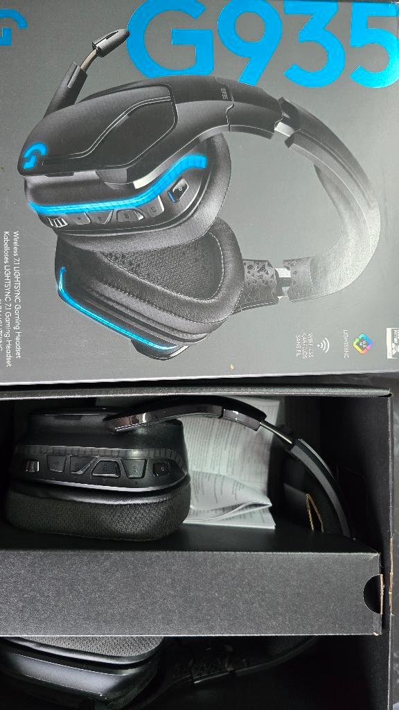 Logitech G935 headphones, draadloos, TV, Hi-fi & Vidéo, Casques audio, Utilisé, Circum-aural, Autres marques, Sans fil, Bluetooth