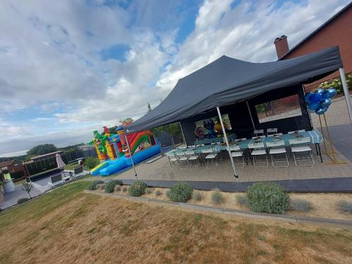 Te huur: Donkergrijze vouwtent 6x4m incl. meubilair, Tuin en Terras, Partytenten, Nieuw, Partytent, 2 meter of meer, 5 tot 8 meter