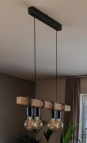 Eglo Townshend hanglamp met hout en metaal 4x E27