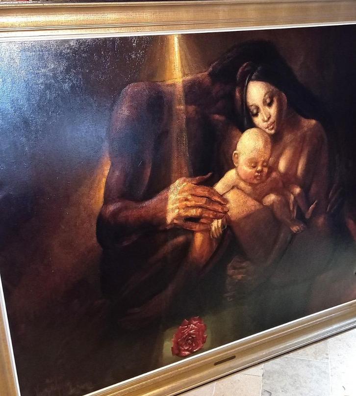 top schilderij 201 cm op 161 cm Aimé Van Belleghem, Antiek en Kunst, Kunst | Schilderijen | Klassiek, Ophalen of Verzenden