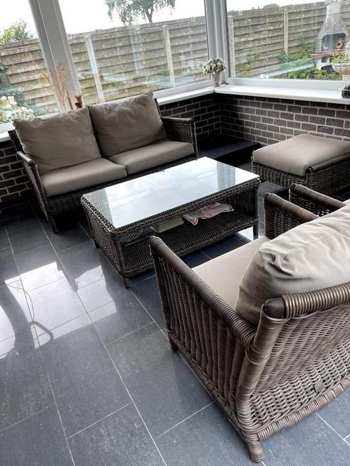 volledige lounge set veranda, Tuin en Terras, Tuinsets en Loungesets, Zo goed als nieuw, Loungeset, 5 zitplaatsen, Bank, Bijzettafel