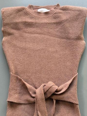 Weinig gedr gebreide Beige Botany maxi jurk met split beschikbaar voor biedingen