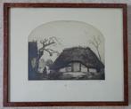 DIRK BAKSTEEN / HET VOGELKOOITJE / ZW-W ETS / 35x42cm KADER, Antiek en Kunst, Kunst | Litho's en Zeefdrukken, Ophalen of Verzenden