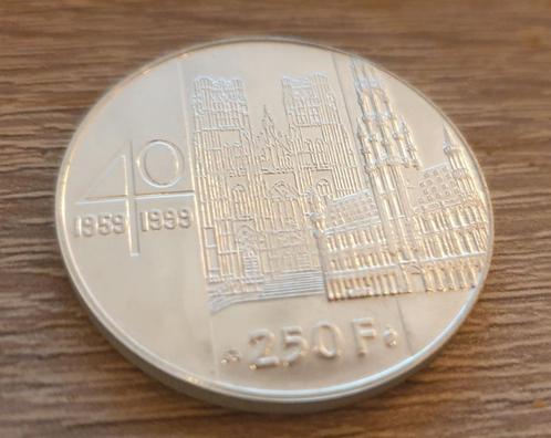 piece 250 francs - Albert et Paola - 40 ans de mariage 1999, Postzegels en Munten, Munten | Europa | Euromunten, Losse munt, Overige waardes