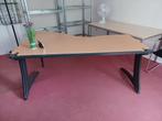 Bureau hout + metaal onderstel, Huis en Inrichting, Bureaus, Ophalen, Gebruikt, Bureau