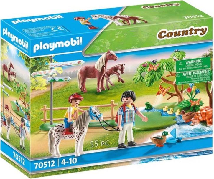 PLAYMOBIL Country Gelukkige ponyreis, Kinderen en Baby's, Speelgoed | Playmobil, Nieuw, Complete set, Ophalen of Verzenden